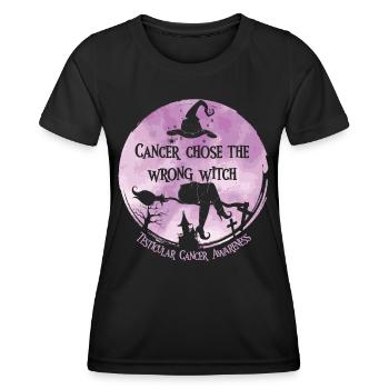 Cancer, Sorcière, Orchidée, Cancer Des Testicules - T-shirt sport Femme - noir - Devant - AI Model Female 172 light (172cm)