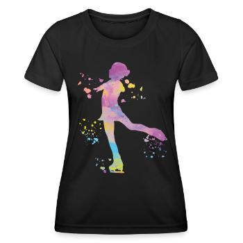 Eiskunstläufer Schlittschuhlaufen Eiskunstlauf - Frauen Funktions-T-Shirt - Schwarz - Vorne - AI Model Female 172 light (172cm)
