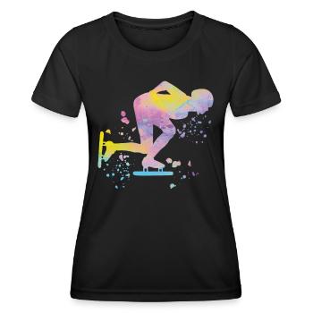Patineur de vitesse Athlète Patinage de vitesse - T-shirt sport Femme - noir - Devant - AI Model Female 172 light (172cm)