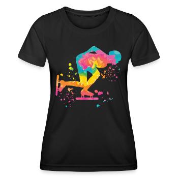 Patineuse de vitesse Sportswoman Patinage de vitesse - T-shirt sport Femme - noir - Devant - AI Model Female 172 light (172cm)