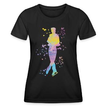Eiskunstläufer Schlittschuhlaufen Eiskunstlauf - Frauen Funktions-T-Shirt - Schwarz - Vorne - AI Model Female 172 light (172cm)