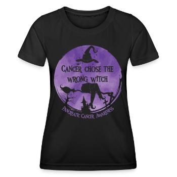 Krebs Hexe Lila Pankreas - Frauen Funktions-T-Shirt - Schwarz - Vorne - AI Model Female 172 light (172cm)