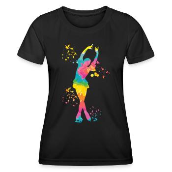 Eiskunstläufer Schlittschuhlaufen Eiskunstlauf - Frauen Funktions-T-Shirt - Schwarz - Vorne - AI Model Female 172 light (172cm)