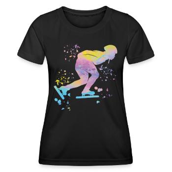 Speed skater Sportswoman Speed Skating - Women's Functional T-Shirt - black - Front - AI Model Female 172 light (172cm)
