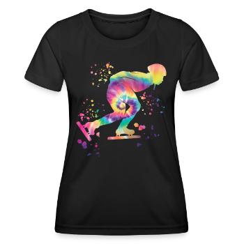 Patineuse de vitesse Sportswoman Patinage de vitesse - T-shirt sport Femme - noir - Devant - AI Model Female 172 light (172cm)