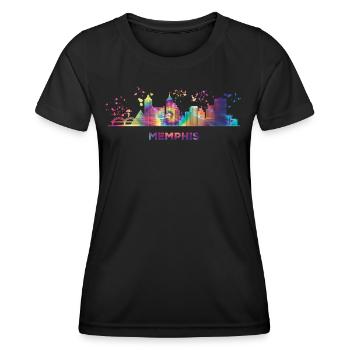 Memphean Skyline Memphis - Frauen Funktions-T-Shirt - Schwarz - Vorne - AI Model Female 172 light (172cm)