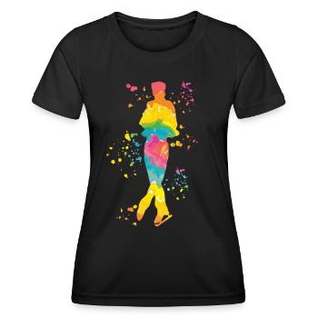 Eiskunstläufer Schlittschuhlaufen Eiskunstlauf - Frauen Funktions-T-Shirt - Schwarz - Vorne - AI Model Female 172 light (172cm)