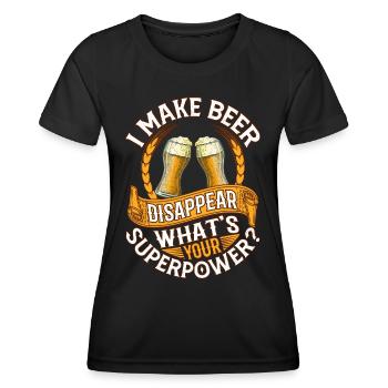 I make beer disappear Beer - Women's Functional T-Shirt - black - Front - AI Model Female 172 light (172cm)