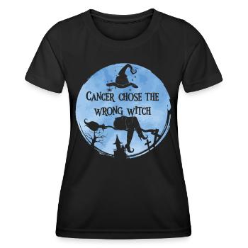 Krebshexe Hellblau Prostatakrebs - Frauen Funktions-T-Shirt - Schwarz - Vorne - AI Model Female 172 light (172cm)