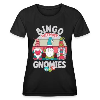 Bingo Mit Meinen Gnomies Lustiges Bingo - Frauen Funktions-T-Shirt - Schwarz - Vorne - AI Model Female 172 light (172cm)