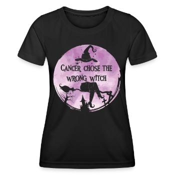 Cancer Sorcière Orchidée Cancer testiculaire - T-shirt sport Femme - noir - Devant - AI Model Female 172 light (172cm)