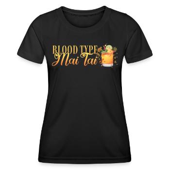 Groupe sanguin Mai Tai Enterrement de vie de jeune fille Barman - T-shirt sport Femme - noir - Devant - AI Model Female 172 light (172cm)