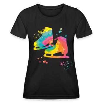 Eiskunstläufer Schlittschuhlaufen Eiskunstlauf - Frauen Funktions-T-Shirt - Schwarz - Vorne - AI Model Female 172 light (172cm)