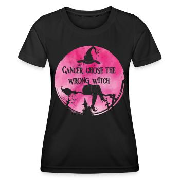 Cancer Sorcière Rose Cancer du sein - T-shirt sport Femme - noir - Devant - AI Model Female 172 light (172cm)