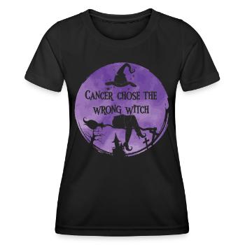 Krebs Hexe Lila Leiomyosarkom - Frauen Funktions-T-Shirt - Schwarz - Vorne - AI Model Female 172 light (172cm)