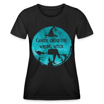 Cancer has the wrong witch Ovarian cancer - Women's Functional T-Shirt - black - Front - AI Model Female 172 light (172cm)