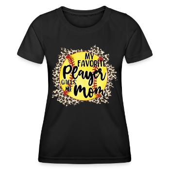 Mein Lieblingsspieler Nennt Mich Mama Softball - Frauen Funktions-T-Shirt - Schwarz - Vorne - AI Model Female 172 light (172cm)