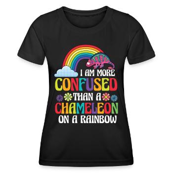 Ich Bin Verwirrter Als Ein Chamäleon - Frauen Funktions-T-Shirt - Schwarz - Vorne - AI Model Female 172 light (172cm)