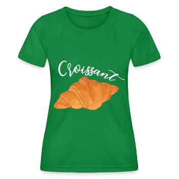 Croissant - French Food - Women's Functional T-Shirt - kelly green - Front - AI Model Female 172 dark (172cm)