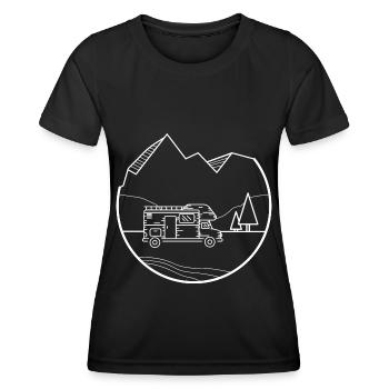 Campings - (6) - T-shirt sport Femme - noir - Devant - AI Model Female 172 light (172cm)