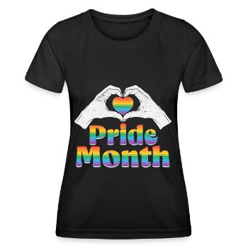 Mois de la fierté | Arc en ciel amour liberté coeur - T-shirt sport Femme - noir - Devant - AI Model Female 172 light (172cm)