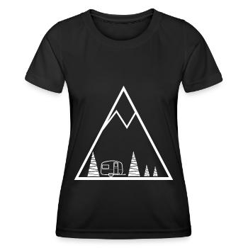 Triangle - Camping Caravane - - T-shirt sport Femme - noir - Devant - AI Model Female 172 light (172cm)