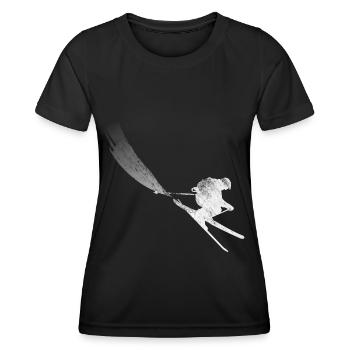 Skifahren - (33) - Frauen Funktions-T-Shirt - Schwarz - Vorne - AI Model Female 172 light (172cm)
