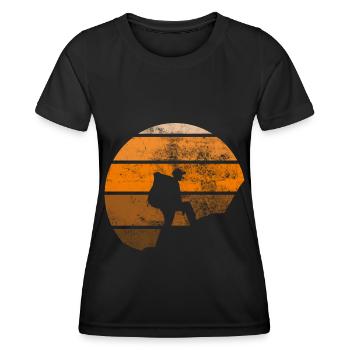 Retro - Wandern - - Frauen Funktions-T-Shirt - Schwarz - Vorne - AI Model Female 172 light (172cm)