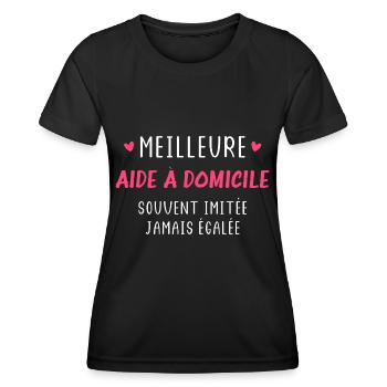 Souvent imitée Meilleure aide a domicile - T-shirt sport Femme - noir - Devant - AI Model Female 172 light (172cm)