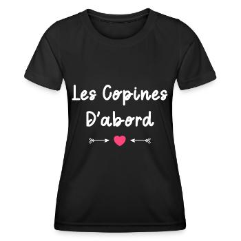 Les copines d'abord - T-shirt sport Femme - noir - Devant - AI Model Female 172 light (172cm)