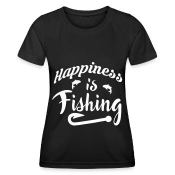 Happiness is fishing - - Women's Functional T-Shirt - black - Front - AI Model Female 172 light (172cm)