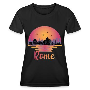 Skyline von Rom - Italien Reisen - Roma Italia - Frauen Funktions-T-Shirt - Schwarz - Vorne - AI Model Female 172 light (172cm)