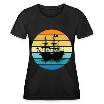 Bateau pirate - T-shirt sport Femme - noir - Devant - AI Model Female 172 light (172cm)