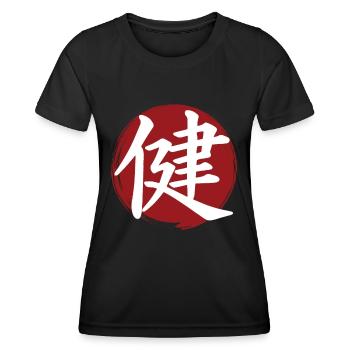 Gesundheits-Kanji - Frauen Funktions-T-Shirt - Schwarz - Vorne - AI Model Female 172 light (172cm)