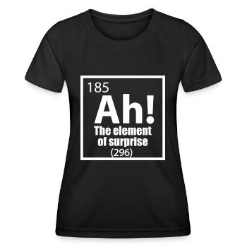 Ah! L’élément de surprise - T-shirt sport Femme - noir - Devant - AI Model Female 172 light (172cm)