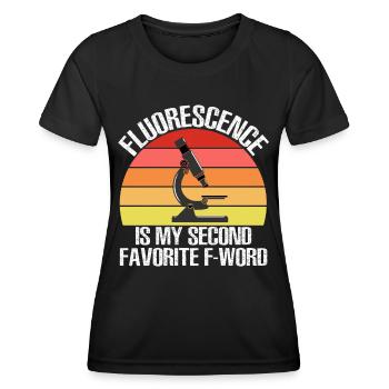 La fluorescence est mon 2ème microscope préféré - T-shirt sport Femme - noir - Devant - AI Model Female 172 light (172cm)