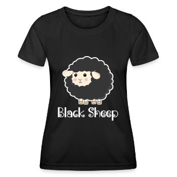 Mouton noir - T-shirt sport Femme - noir - Devant - AI Model Female 172 light (172cm)