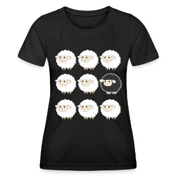 Black Sheep in a Herd Funny - Women's Functional T-Shirt - black - Front - AI Model Female 172 light (172cm)