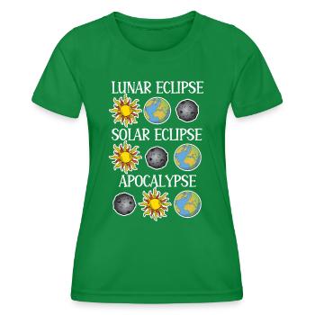 Lunar Eclipse Solar Eclipse Apocalypse - Women's Functional T-Shirt - kelly green - Front - AI Model Female 172 dark (172cm)