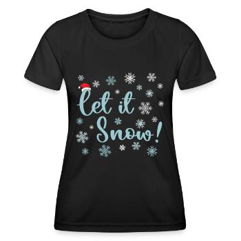 Lass es schneien - Frauen Funktions-T-Shirt - Schwarz - Vorne - AI Model Female 172 light (172cm)