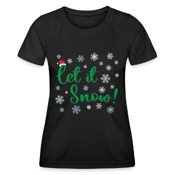 Lass es schneien Weihnachten - Frauen Funktions-T-Shirt - Schwarz - Vorne - AI Model Female 172 light (172cm)