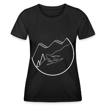 Skifahren - (49) - Frauen Funktions-T-Shirt - Schwarz - Vorne - AI Model Female 172 light (172cm)