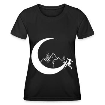 Moon - Mountains - Climbing - - Women's Functional T-Shirt - black - Front - AI Model Female 172 light (172cm)