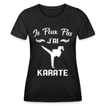 J'peux Pas j'ai Karate Cadeau Femme - T-shirt sport Femme - noir - Devant - AI Model Female 172 light (172cm)