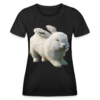 Lapin Angora moelleux - T-shirt sport Femme - noir - Devant - AI Model Female 172 light (172cm)