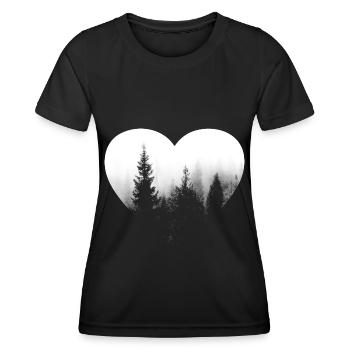 Herz - Bäume - (2) - Frauen Funktions-T-Shirt - Schwarz - Vorne - AI Model Female 172 light (172cm)
