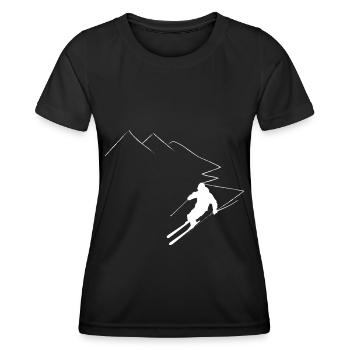 Montagne - Ski - (33) - T-shirt sport Femme - noir - Devant - AI Model Female 172 light (172cm)