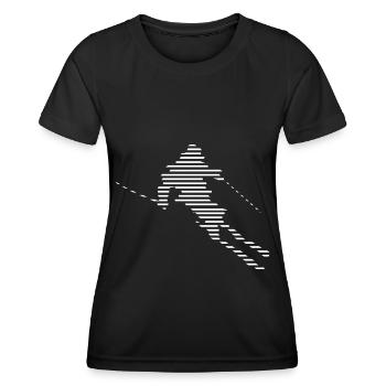 Skifahren - (23) - Frauen Funktions-T-Shirt - Schwarz - Vorne - AI Model Female 172 light (172cm)