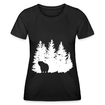 Trees - Bear - (3) - Women's Functional T-Shirt - black - Front - AI Model Female 172 light (172cm)