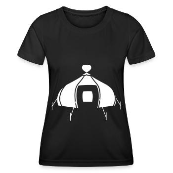 Heart - Camping tent - - Women's Functional T-Shirt - black - Front - AI Model Female 172 light (172cm)